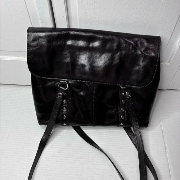 PATRICIA NASH Amersham Soft Black Oil Waxed Nappa Leather Messenger Bag - Picture 2 of 7